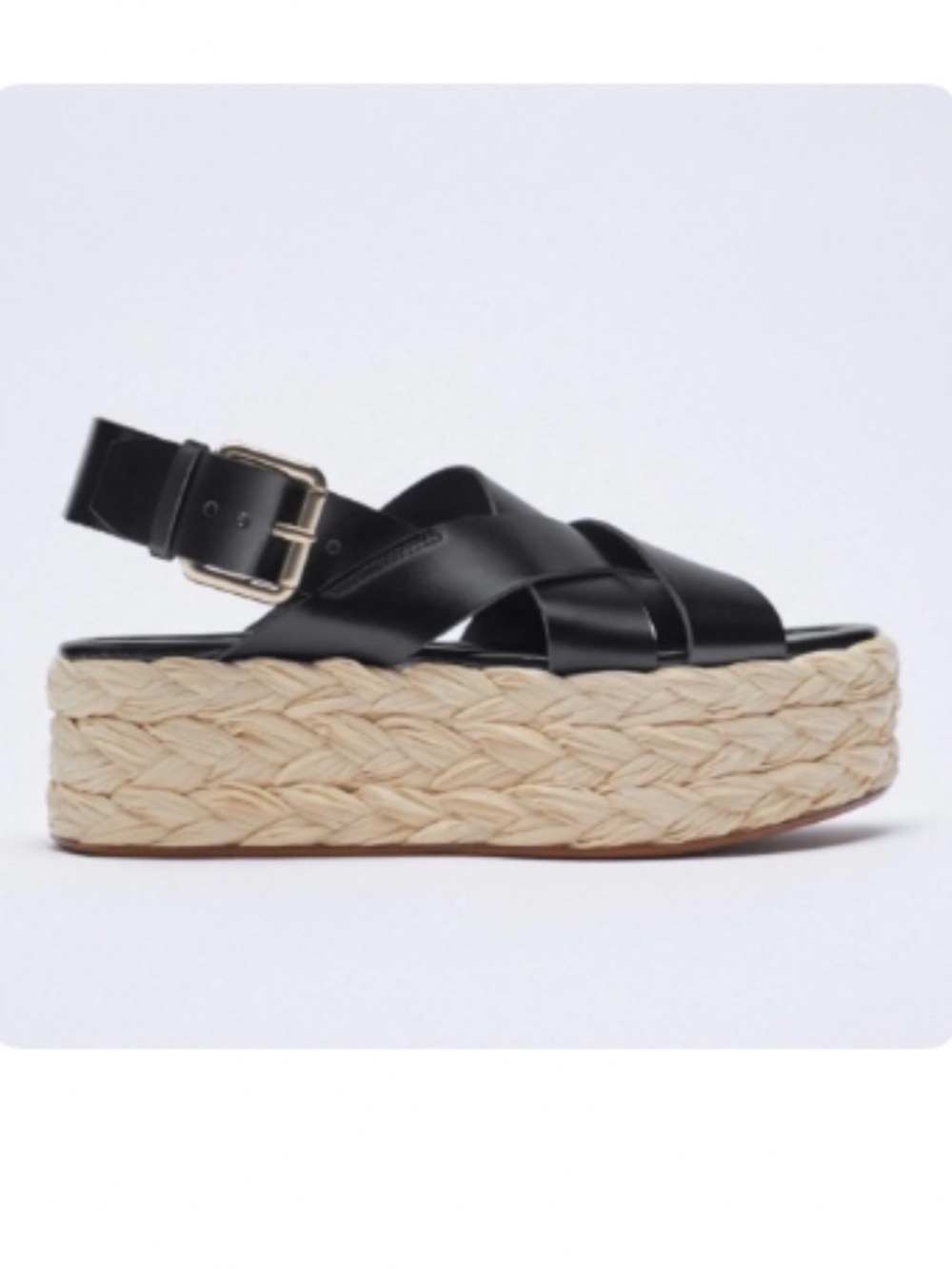 NEW Zara leather platform sandals 7